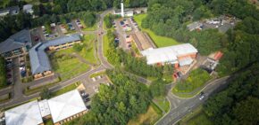 Aerial view across the Symbiosis Pharmaceutical Services site.