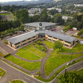Aerial view of the Symbiosis Pharmaceutical building